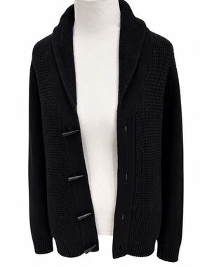 Express Black Shawl-Collar Toggle Cardigan